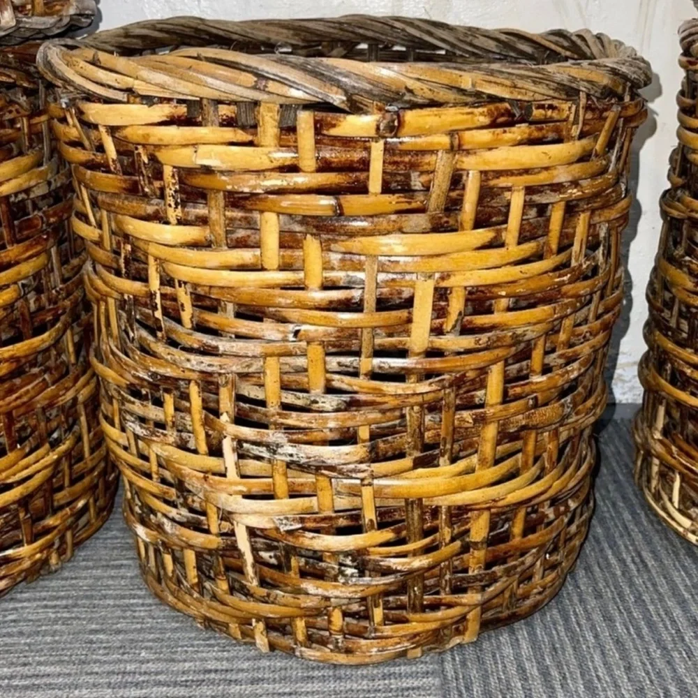 Large Wicker Planter Basket with Drip Tray